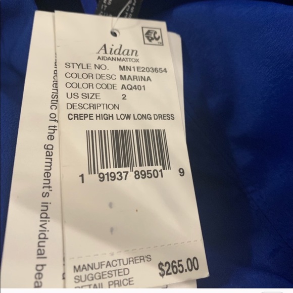 Aidan by Aidan Mattox Strapless Hi-Low Dress S-2 - Picture 3 of 4